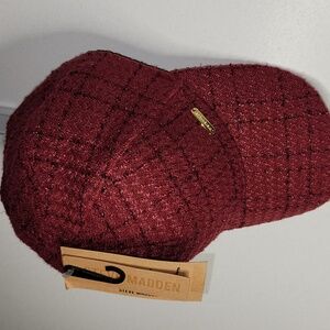 NWT Steve Madden wine tweed baseball cap 🧢